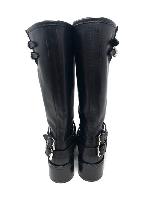 Damen-Bikerstiefel mit kleinen Schnallen IL LACCIO | 3070TEXASNERO